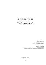 Biznesa plāns 'Biznesa plāns. SIA "Super foto"', 1.