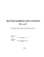 Referāts 'Ilgtermiņa ieguldījumu analīze SIA "xxx"', 1.