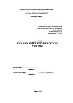 Eseja 'Kas man šķiet interesants un vērtīgs', 1.