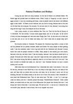 Eseja 'National Traditions and Holidays', 1.