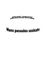 Eseja 'Mans pasaules uzskats', 1.