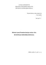 Referāts 'Rumānijas demokratizācija', 1.