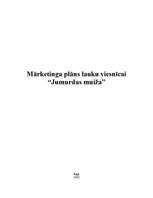 Biznesa plāns 'Mārketinga plāns lauku viesnīcai "Jumurdas muiža"', 1.