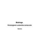 Konspekts 'Mobings. Psiholoģiskā vardarbība darbavietā', 1.