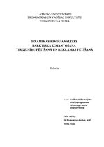 Referāts 'Dinamikas rindu analīzes parktiskā izmantošana tirgzinību pētīšanā un reklāmas p', 1.