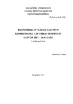 Referāts 'Ekonomiskā situācija valstī un komercbanku attīstības tendences Latvijā no 2007.', 1.
