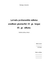 Referāts 'Latviešu profesionālās mākslas aizsākumi glezniecībā no 19.gadsimta beigām līdz ', 1.