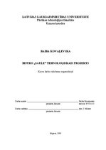 Biznesa plāns 'Bistro "Saule" tehnoloģiskais projekts', 1.