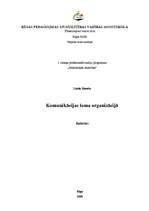 Referāts 'Komunikācijas loma organizācijā', 1.