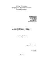 Konspekts 'Disciplīnas plāns klasē', 1.