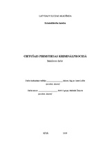 Diplomdarbs 'Cietušais pirmstiesas kriminālprocesā', 1.