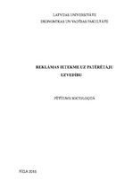 Referāts 'Reklāmas ietekme uz patērētāju uzvedību', 1.