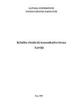 Referāts 'Kristību rituāls kā komunikatīva forma Latvijā', 1.