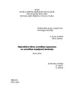 Referāts 'Hiperaktīvo bērnu uzvedības izpausmes un uzvedības iespējamā korekcija', 1.