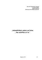Konspekts 'Automātiskais saturs un lietas, kas saistītas ar to', 1.