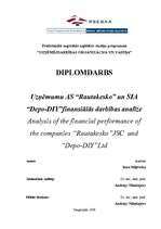 Diplomdarbs 'Uzņēmumu AS "Rautakesko" un SIA "Depo-DIY" finansiālās darbības analīze', 1.