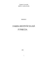 Referāts 'Darba motivācija kā funkcija', 1.