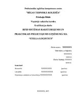 Diplomdarbs 'RFID sistēmas raksturojums un praktiskais pielietojums uzņēmumāSIA "Itella Logis', 1.