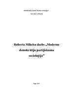 Referāts 'Roberta Mihelsa darbs "Moderno demokrātiju partijiskuma socioloģija"', 1.