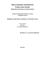 Konspekts 'Statistisko raksturlielumu noteikšana un dinamikas rindas', 1.