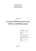 Referāts 'Artrogripozes klīniskās izpausmes, sekas, ārstēšana un rehabilitācijas iespējas', 1.