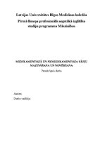 Referāts 'Medikamentozā un nemedikamentoza sāpju mazināšana un novēršana', 1.