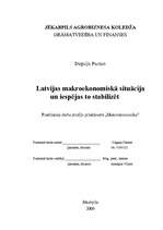 Referāts 'Latvijas makroekonomiskais stāvoklis un iespējas to stabilizēt', 1.