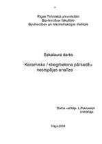 Referāts 'Keramisko/stiegrbetona pārsedžu nestspējas analīze', 16.