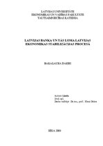 Diplomdarbs 'Latvijas Banka un tās loma Latvijas ekonomikas stabilizācijas procesā', 1.