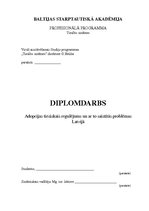Diplomdarbs 'Adopcijas tiesiskais regulējums un ar to saistītās problēmas Latvijā', 1.