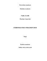 Eseja 'Pārdomas par filosofijas tekstiem', 1.