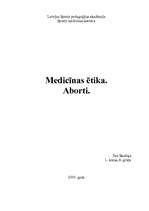 Eseja 'Medicīnas ētika. Aborti', 1.