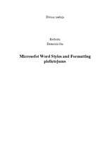 Konspekts 'Microsoft Word Styles and Formatting', 1.