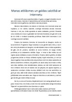 Eseja 'Manas atklāsmes un gaidas saistībā ar internetu', 1.