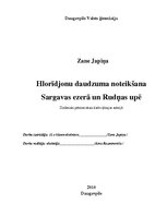 Referāts 'Hlorīdjonu daudzuma noteikšana Sargavas ezerā un Rudņas upē', 1.