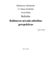 Referāts 'Baltinavas attīstības perspektīvas', 1.