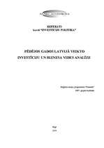 Referāts 'Pēdējos gados Latvijā veikto investīciju un biznesa vides analīze', 1.