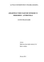 Referāts 'Apkārtējās vides faktoru ietekme uz mikrobiem - antibiotikas', 1.