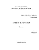 Eseja 'Kas ir vēsture', 1.