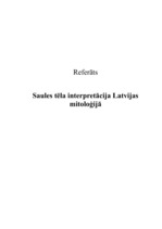 Referāts 'Saules tēla interpretācija latviešu mitoloģijā', 2.