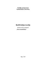 Referāts 'Kultivācijas teorija', 1.