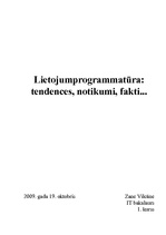 Referāts 'Lietojumprogrammatūra: tendences, notikumi, fakti', 1.