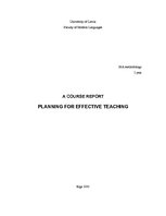 Referāts 'Planning for Effective Teaching', 1.