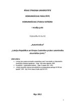 Konspekts 'Latvijas Republikas un Eiropas Savienības prakse autortiesību aizsardzības jomā', 1.