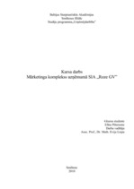 Referāts 'Mārketinga komplekss uzņēmumā SIA "Roze GV"', 1.