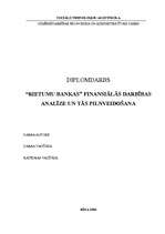 Diplomdarbs '"Rietumu Bankas" finansiālās darbības analīze un tās pilnveidošana', 1.