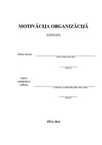 Referāts 'Motivācija organizācijā', 1.