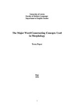 Referāts 'The Major Word Constructing Concepts Used in Morphology', 1.