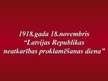Prezentācija '18.novembris - Latvijas Proklamēšanas diena', 1.