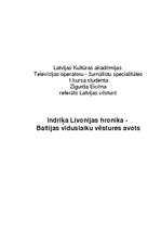 Referāts 'Indriķa Livonijas hronika - Baltijas viduslaiku vēstures avots', 1.